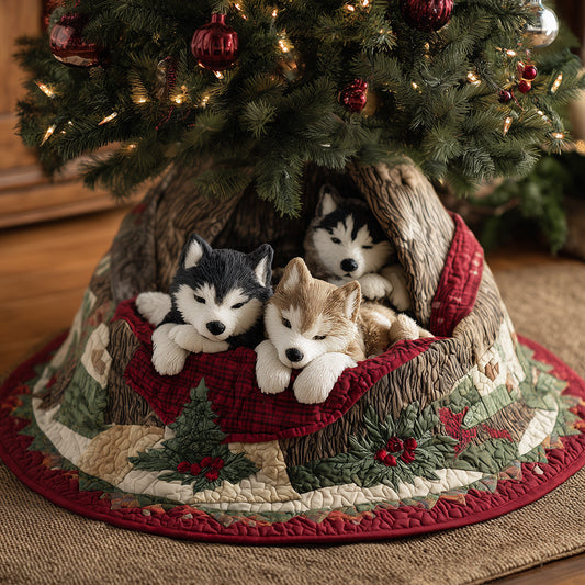 Husky Hearth Spirit Christmas Quilted Tree Skirt NCU0TH3665
