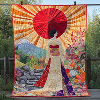 Japanese Geisha Charm Quilted Blanket NCU0DV6613