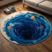 Jellyfish Abyss Quilted Round Mat NCU0NT9915