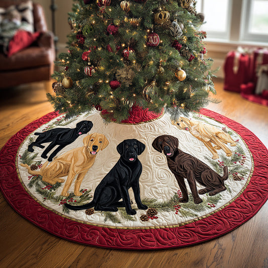 Jingle Paws Christmas Quilted Tree Skirt NCU0DV8269
