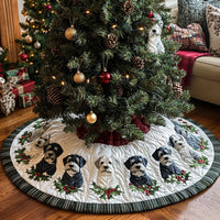 Jolly Schnauzer Quilted Christmas Tree Skirt NCU0DV7939