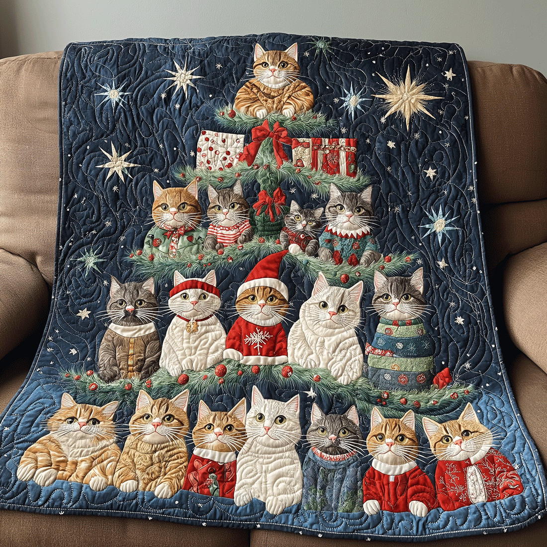 Cozy Cat Chronicles Quilted Blanket NCU0PT1875