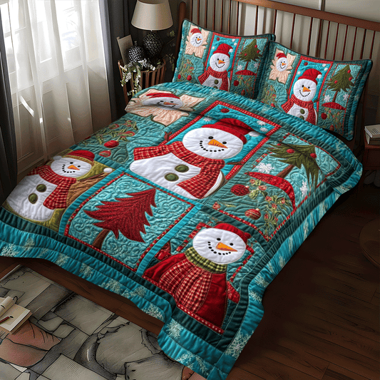 Jolly Holly Nights 3-Piece Quilted Bedding Set NCU0PD747