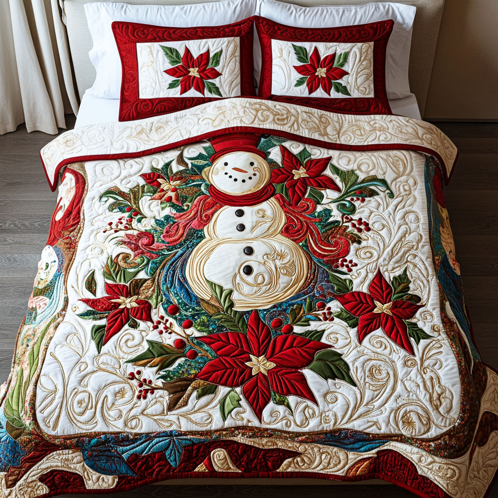 Jolly Snow Days 3-Piece Quilted Bedding Set NCU0PT2519  Vantique