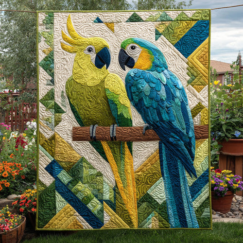 Jungle Feather Quilted Blanket NCU0TD319