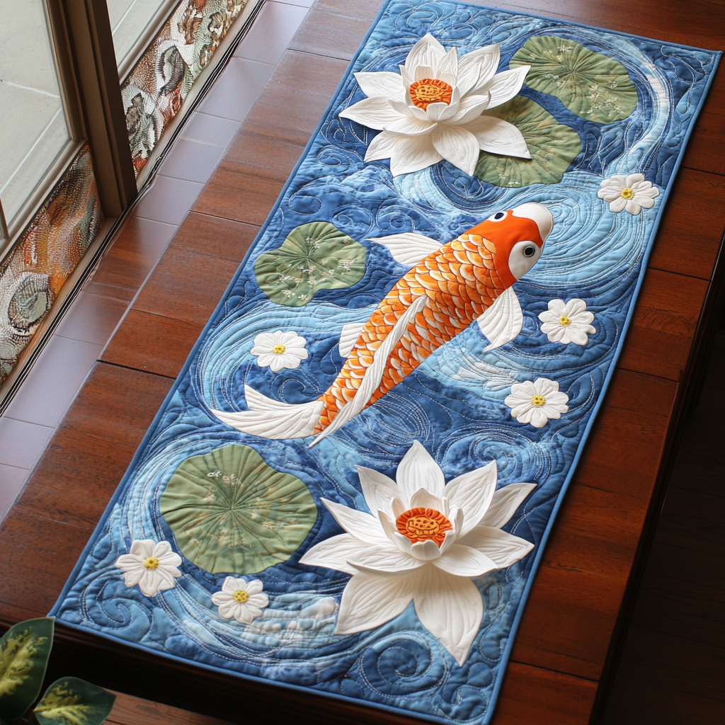 Color Splash Meow Quilted Table Runner NCU0NTD732