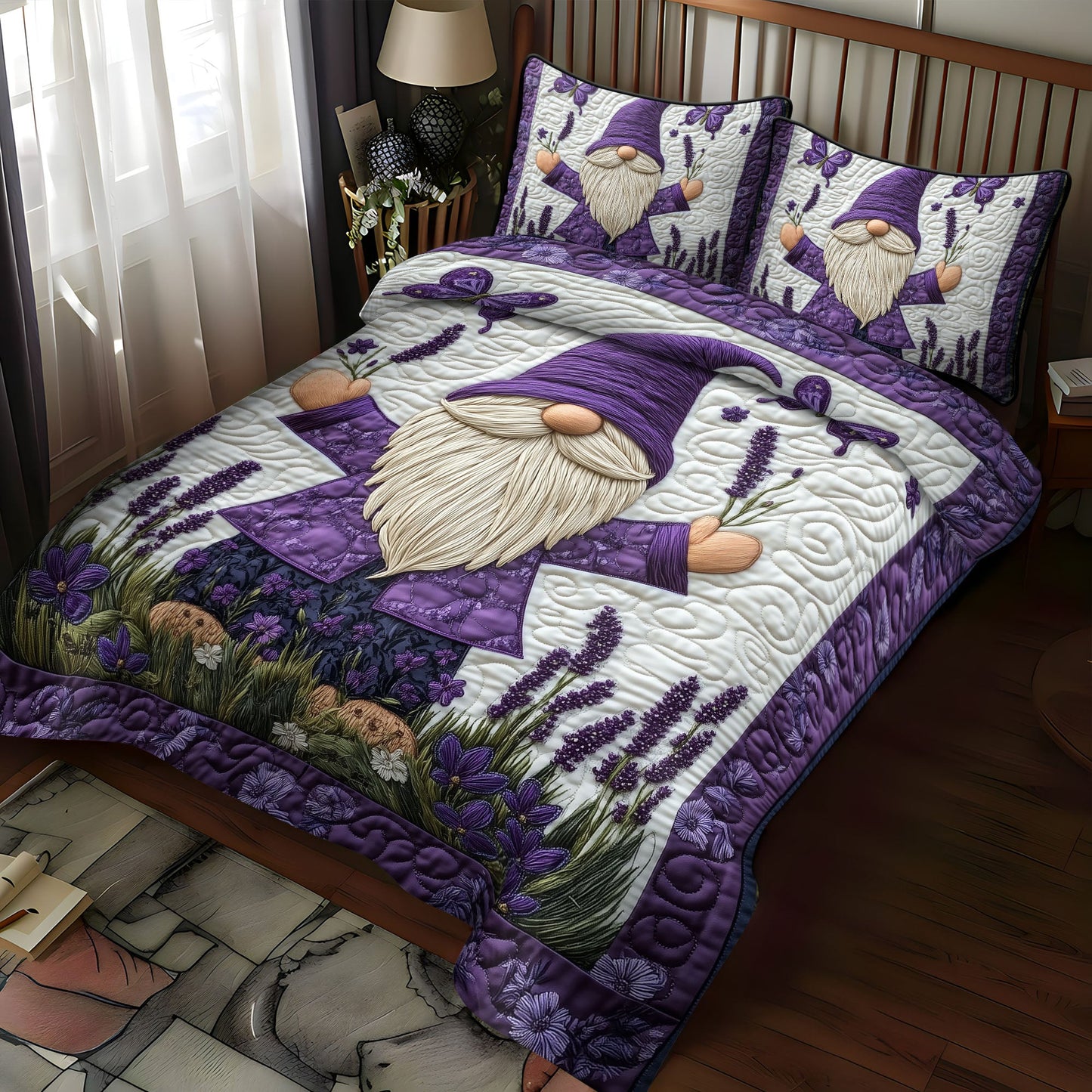 Lavender Whisperer 3-Piece Quilted Bedding Set NCU0PT3195