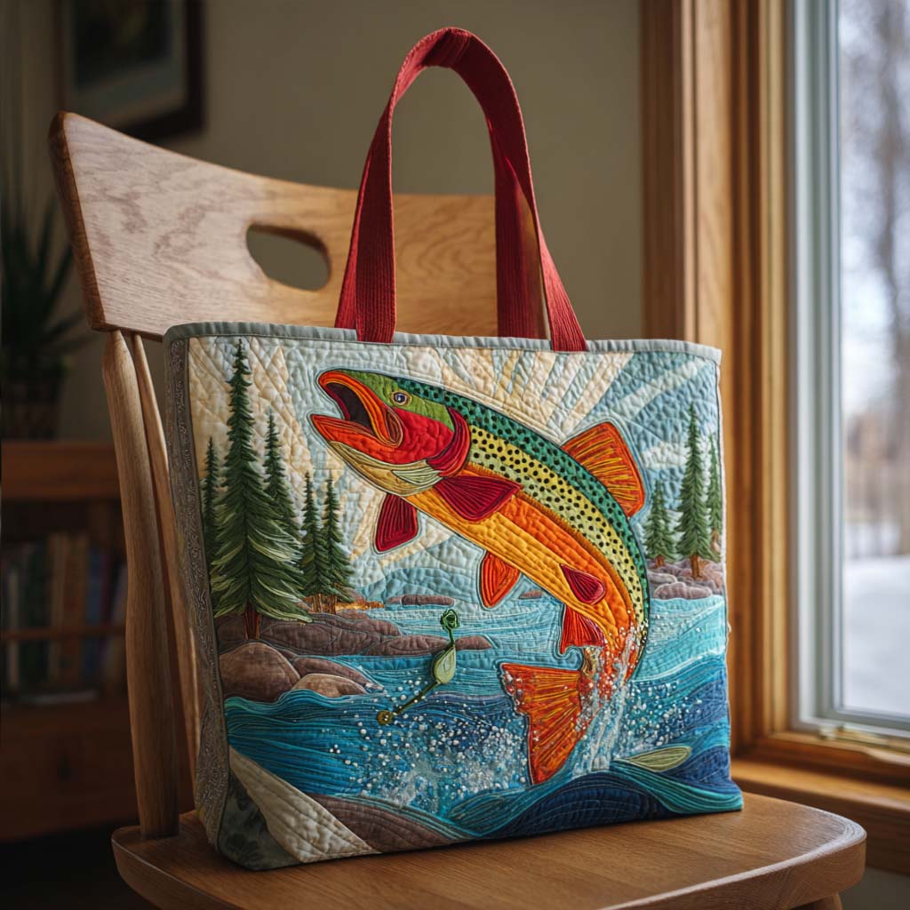 Leaping Trout Quilted Tote Bag NCU0NT10771