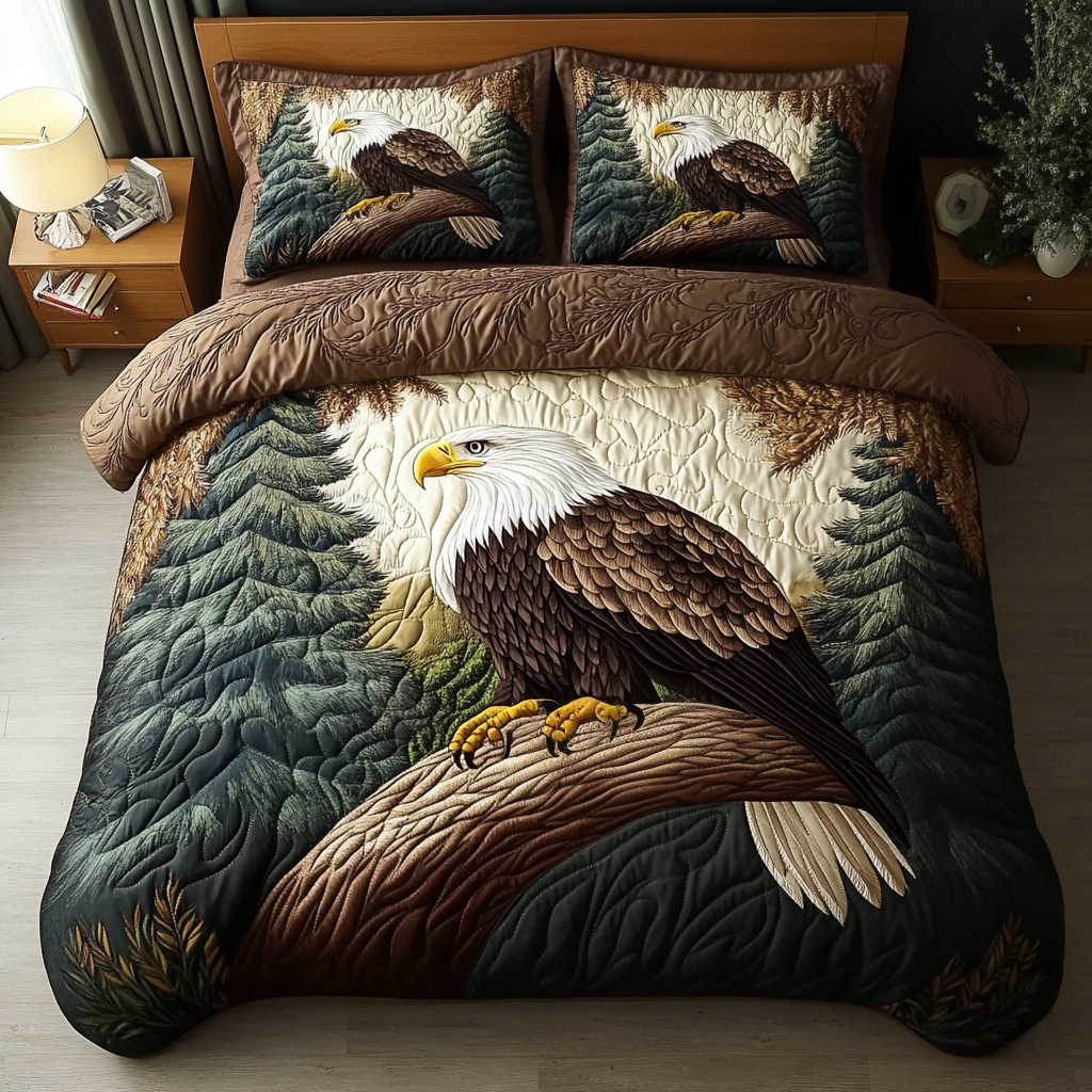 Liberty Eagle 3-Piece Quilted Bedding Set NCU0VH5966 – Vantique
