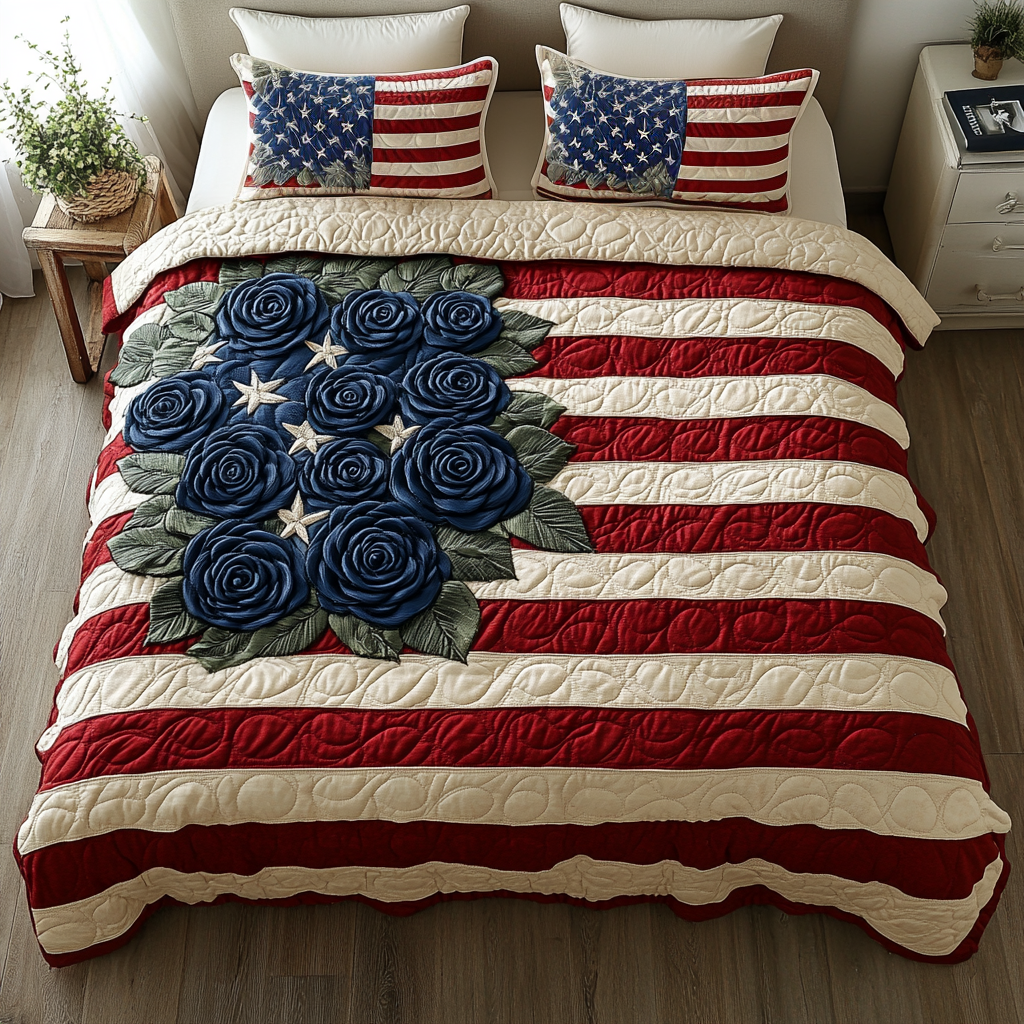Liberty Flowers 3-Piece Quilted Bedding Set NCU0DK8465 – Vantique