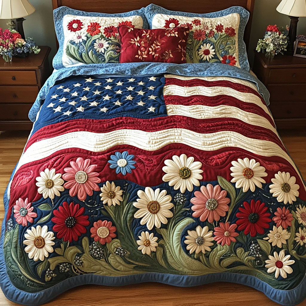 Liberty Garden 3-Piece Quilted Bedding Set NCU0PT3705 – Vantique