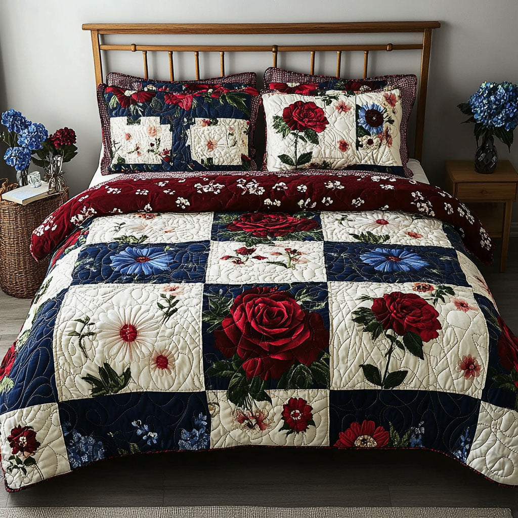 Liberty in Bloom 3-Piece Quilted Bedding Set NCU0PT4783 – Vantique