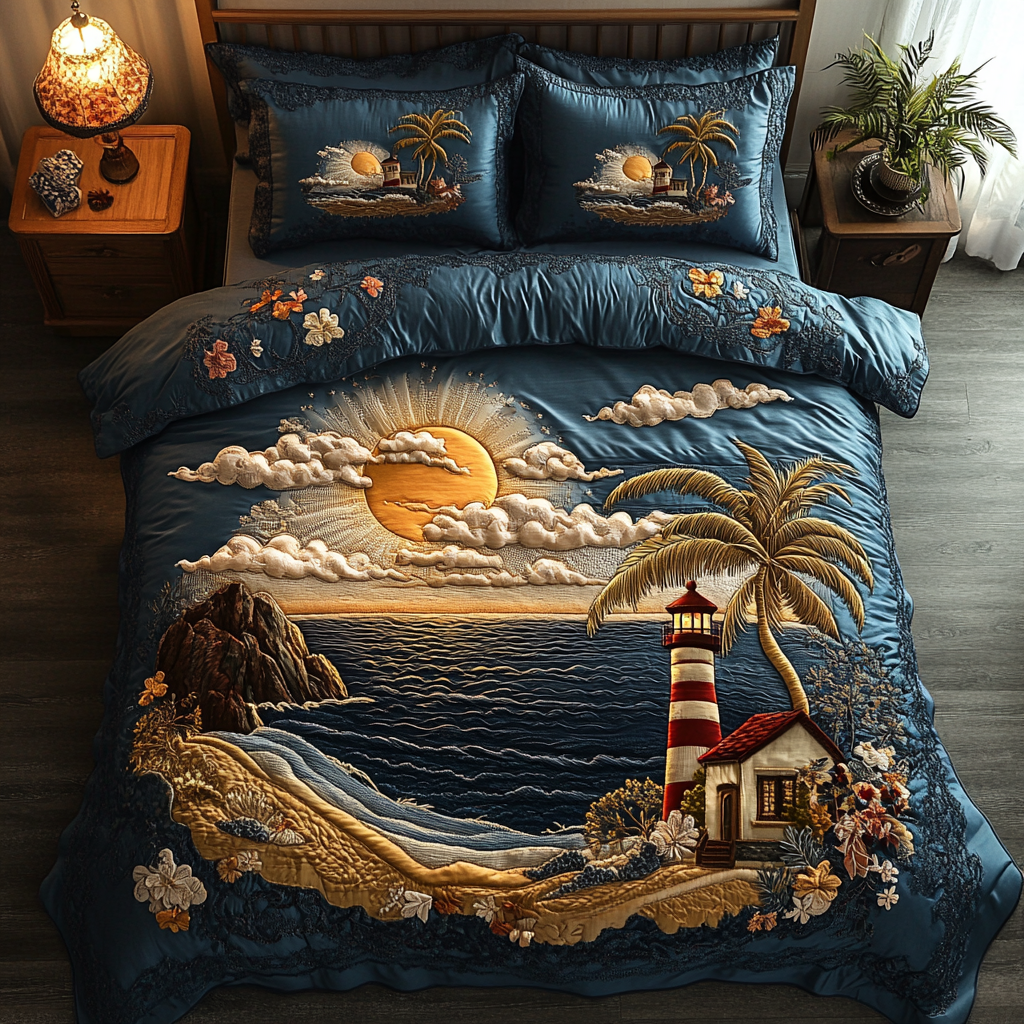 Guiding Star Lighthouse Quilted Blanket NCU0DK604