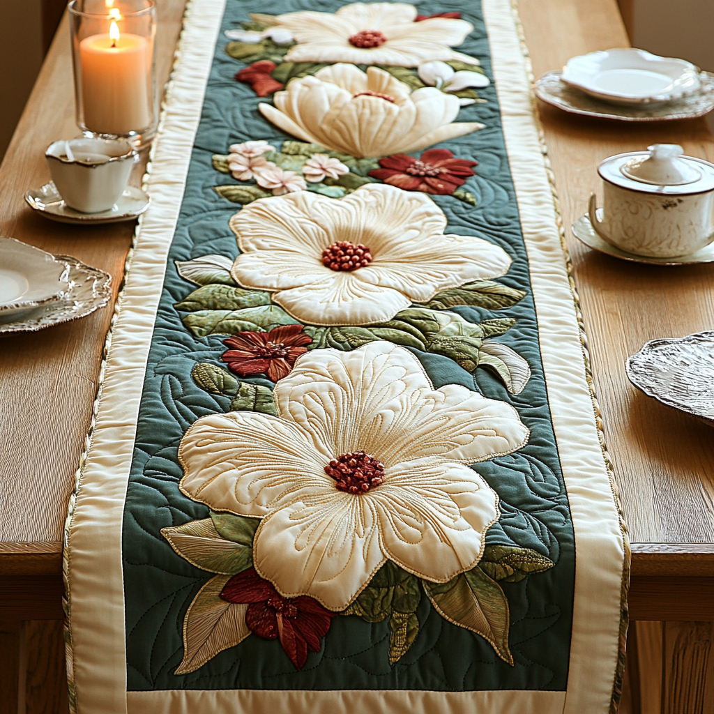 Lily Luxe Quilted Table Runner NCU0VH2462 – Vantique