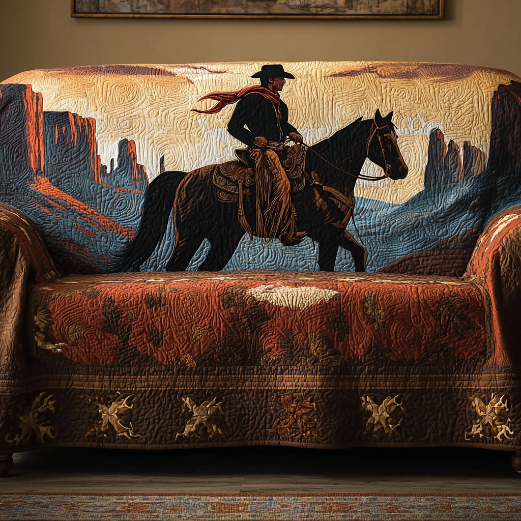 Majestic Wind Stallion Quilted Sofa Cover GFTOHD14199 main image 1
