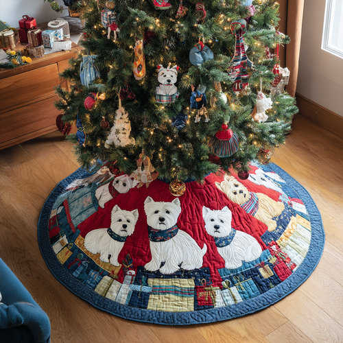 Lovely West Highland Terrier Christmas Quilted Tree Skirt NCU0DK10826