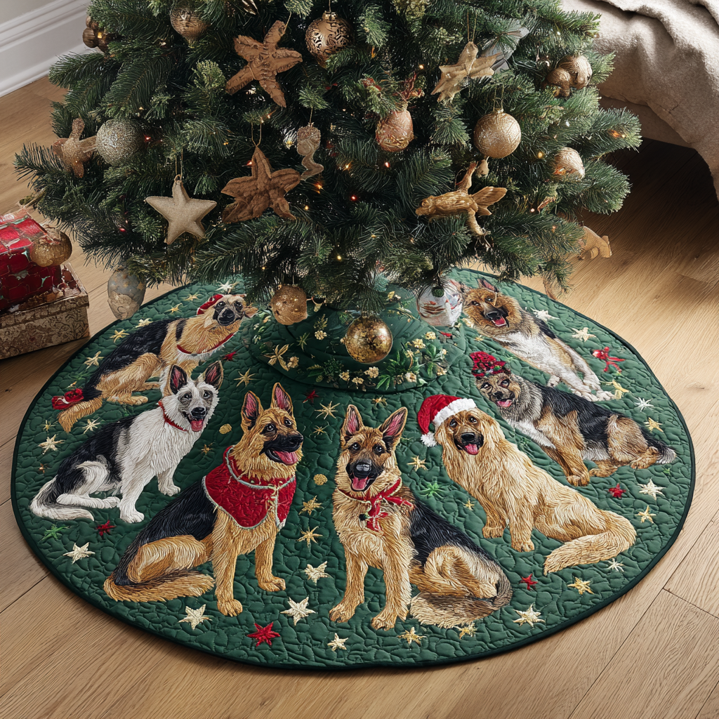 Loyal German Shepherd Christmas Quilted Tree Skirt NCU0DK10757