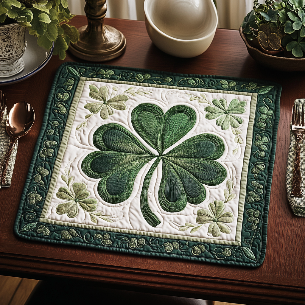 Lucky Greens Quilted Place Mat NCU0VH2575
