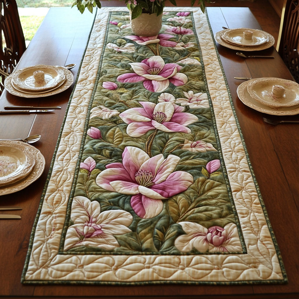 Magnolia Elegance Quilted Table Runner GFTOTP5528 main image 1