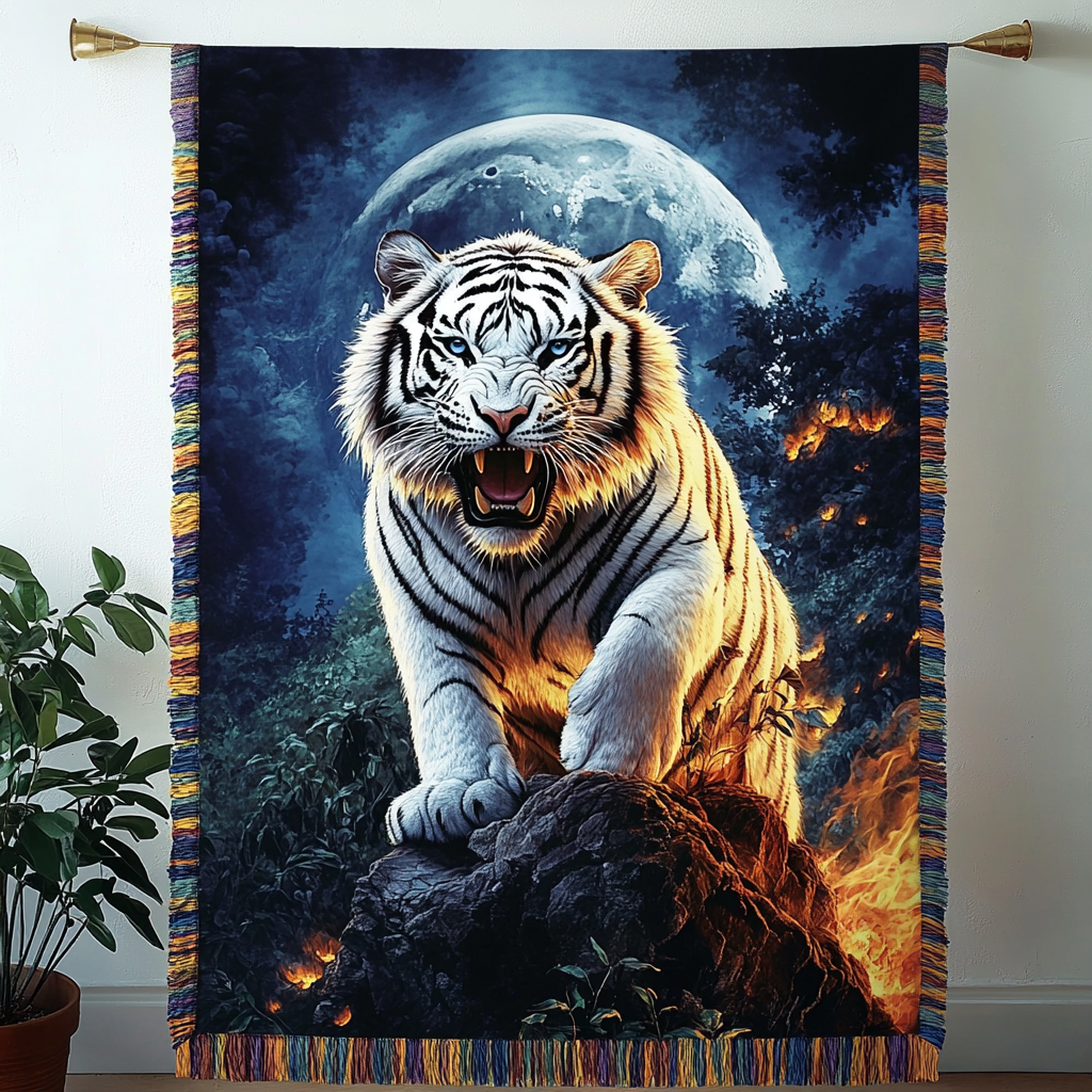 Majestic Stripes Woven Sofa Blanket NCU0DV3895