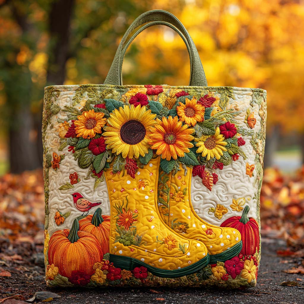 Maple Walk Boots Quilted Tote Bag NCU0TD148