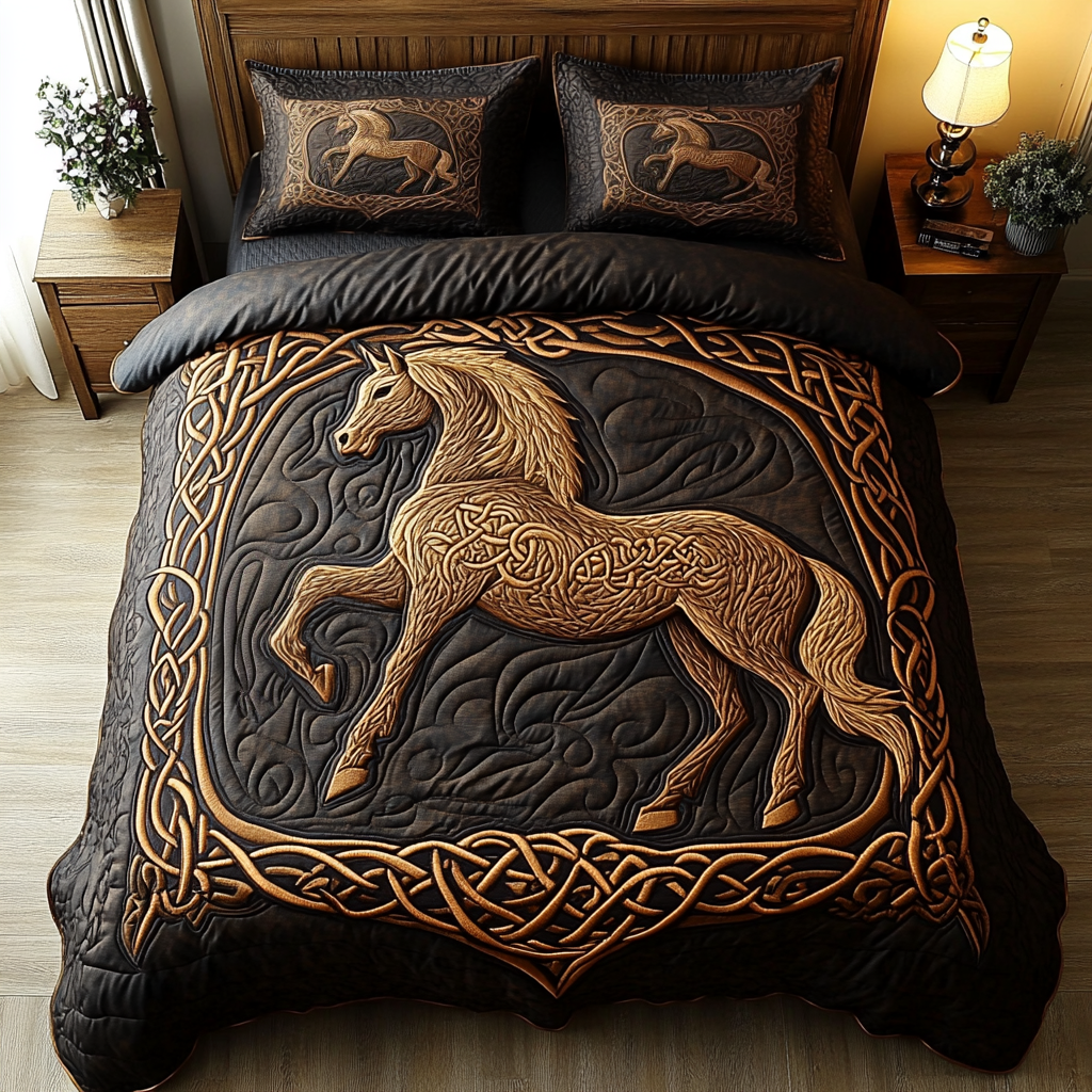 Golden Gallop Quilted Blanket NCU0DV148