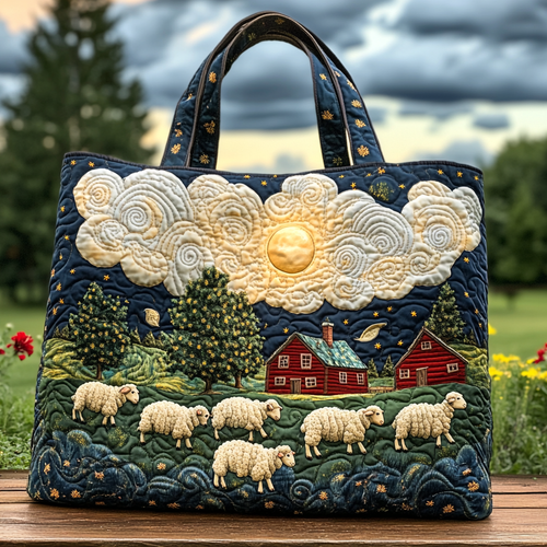 Meadow Sheep Quilted Tote Bag NCU0DK9564