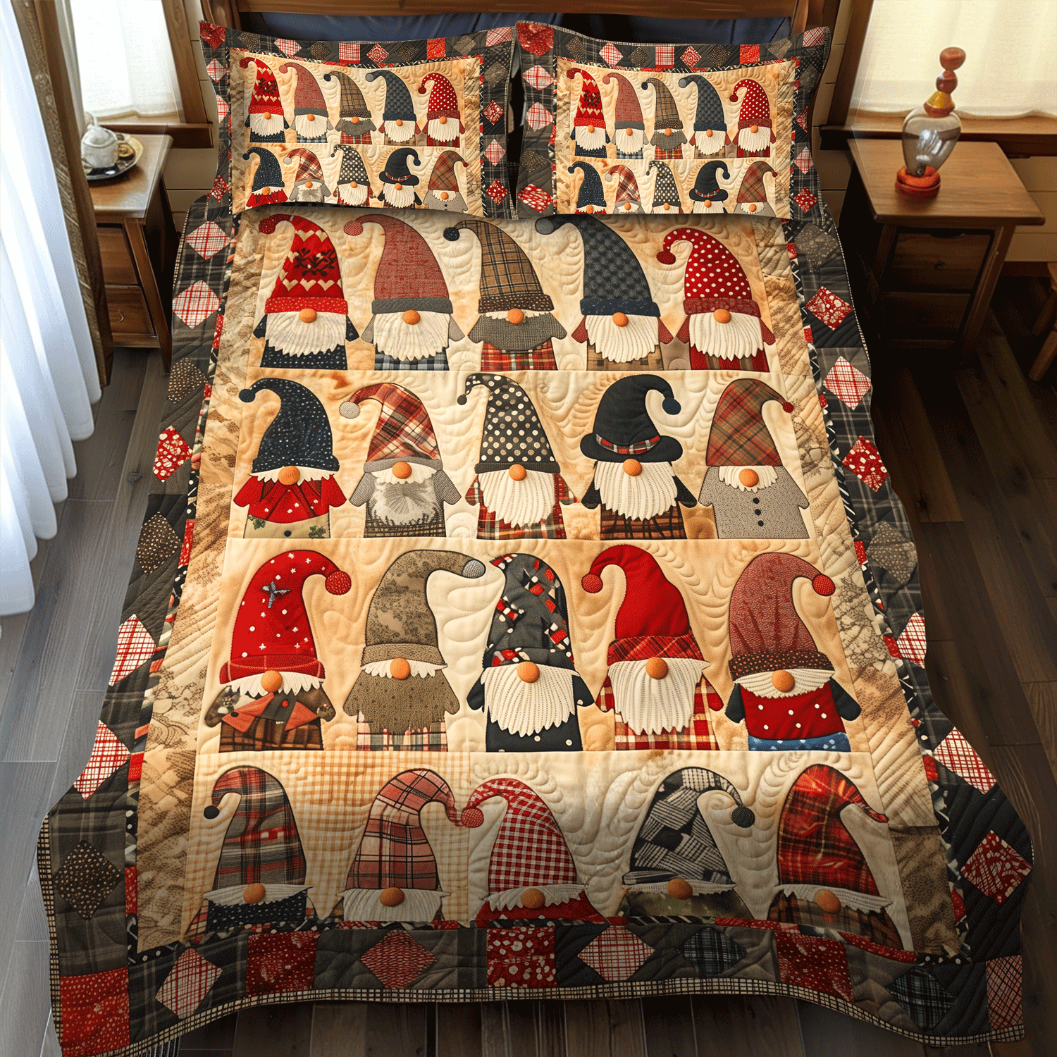 Gnome Gathering Quilted Blanket NCU0NT1954