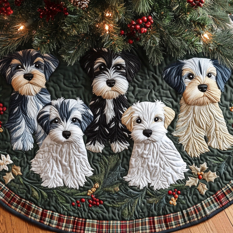 Schnauzer Quilted Christmas Tree Skirt NCU0VT275