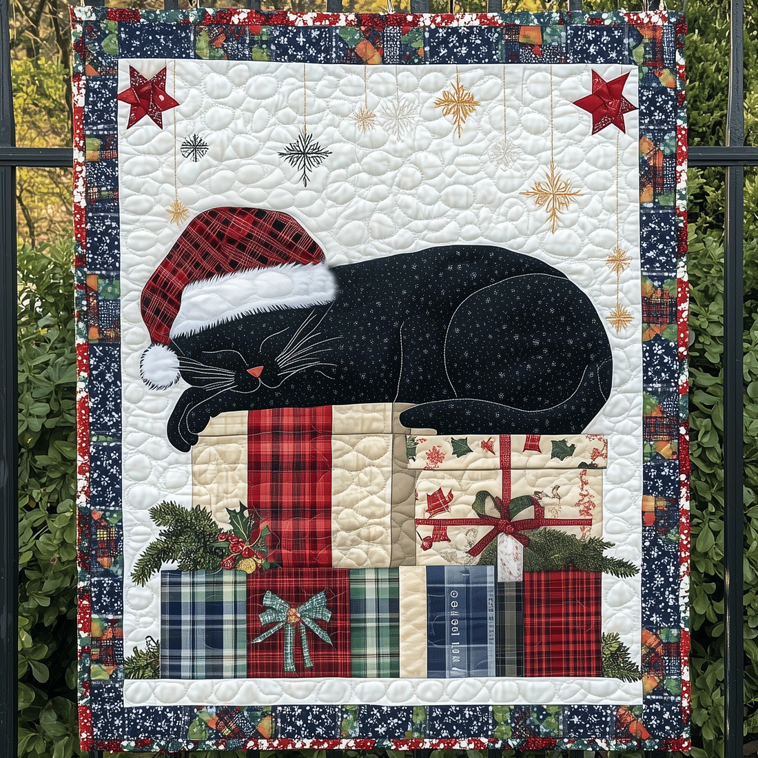 Merry Frenchie Vibes Quilted Blanket NCU0TH2100 main image 1