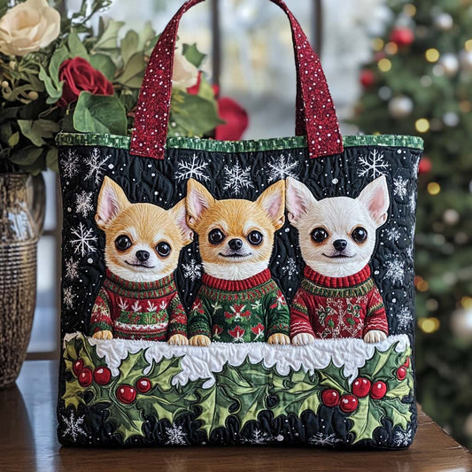 Merry Chihuahua Quilted Tote Bag NCU0NT9809