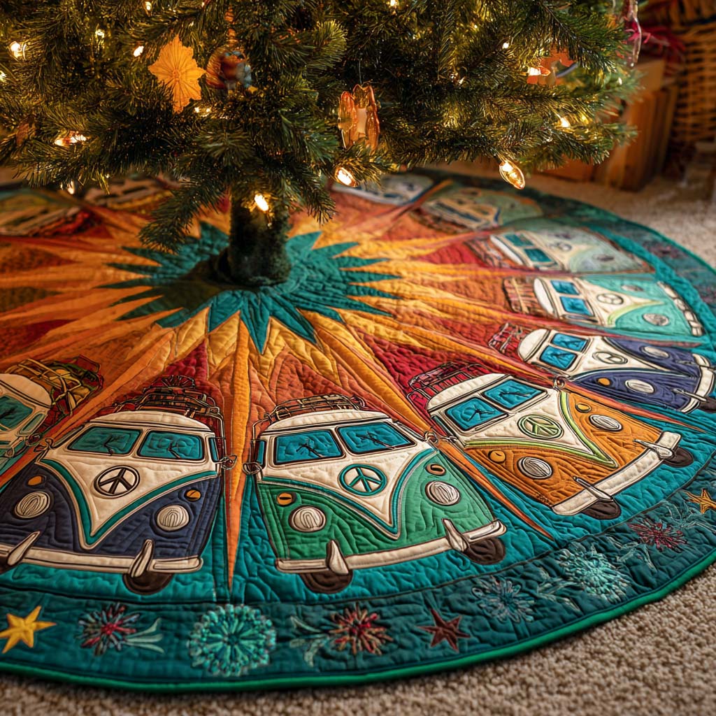 Merry Roadtrip Quilted Tree Skirt NCU0XD1330