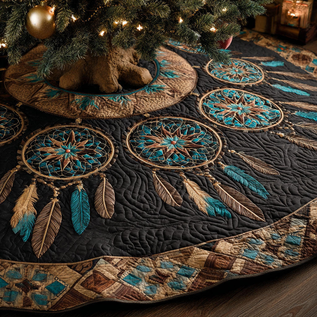 Midnight Dreamcatcher Christmas Quilted Tree Skirt NCU0TV909