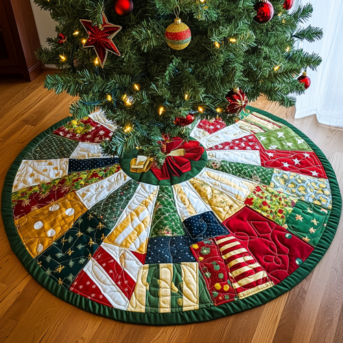 Mistletoe Magic Quilted Christmas Tree Skirt NCU0DV1039
