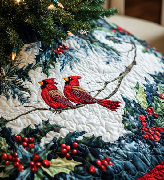 Mistletoe Magic Quilted Christmas Tree Skirt NCU0PT1030