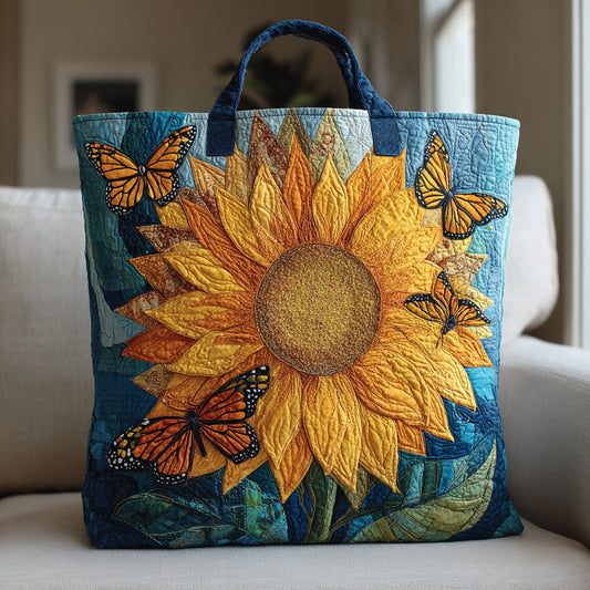 Monarch Sunflower Quilted Tote Bag NCU0HH695