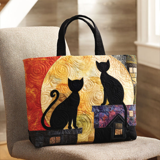 Moonbeam Cat Quilted Tote Bag NCU0PT8891