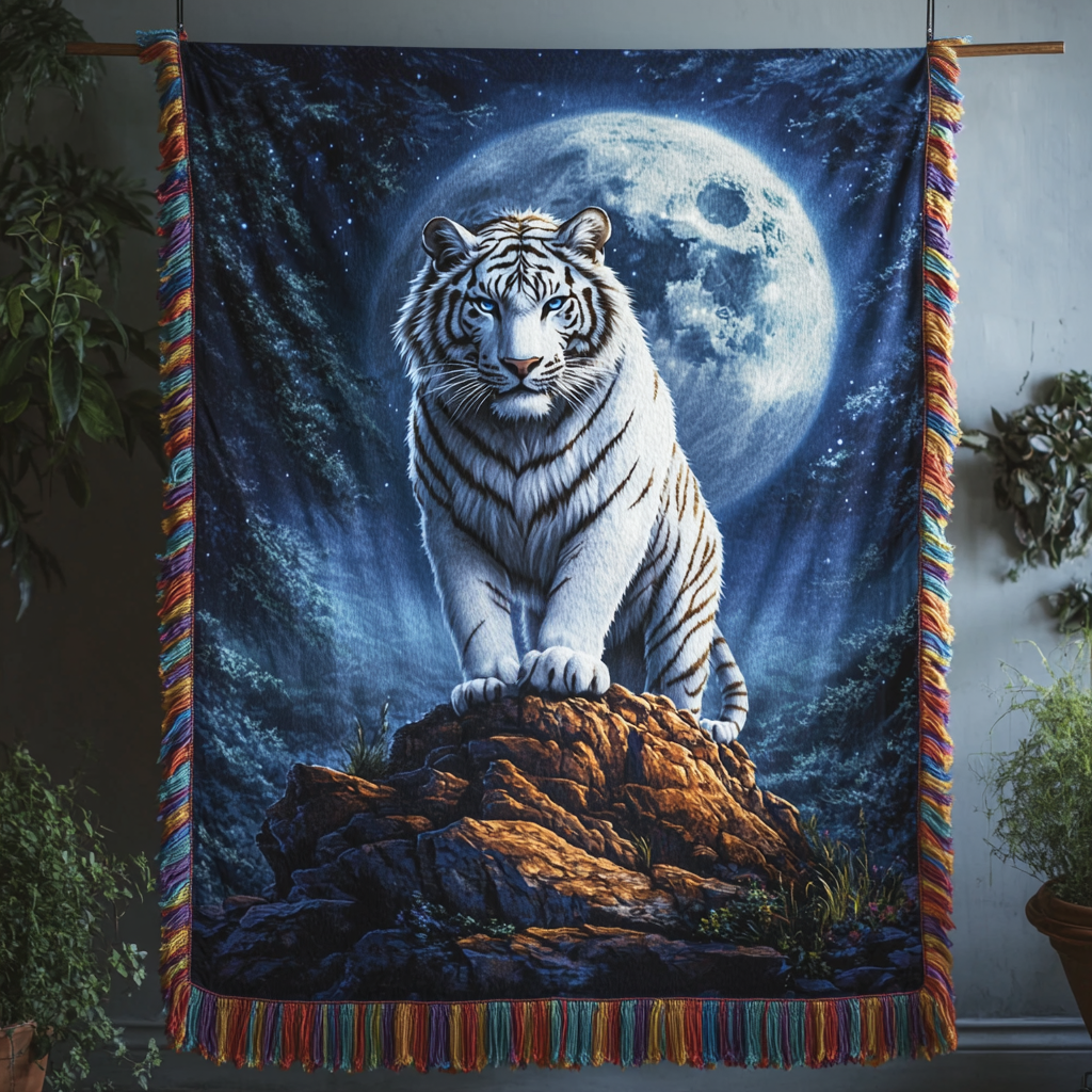 Moonlit Tiger Woven Sofa Blanket NCU0DV3900
