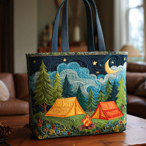 Moonlit Camping Quilted Tote Bag NCU0NT9385