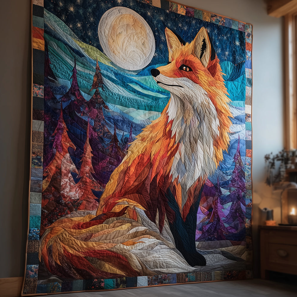 Moonlit Fox Quilted Blanket NCU0TH3532