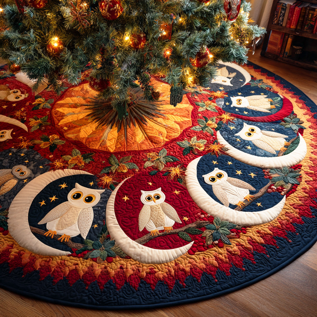 Moonlit Guardian Christmas Quilted Tree Skirt NCU0TD1122