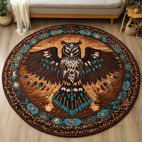 Moonlit Guardian Quilted Round Mat NCU0DK4953