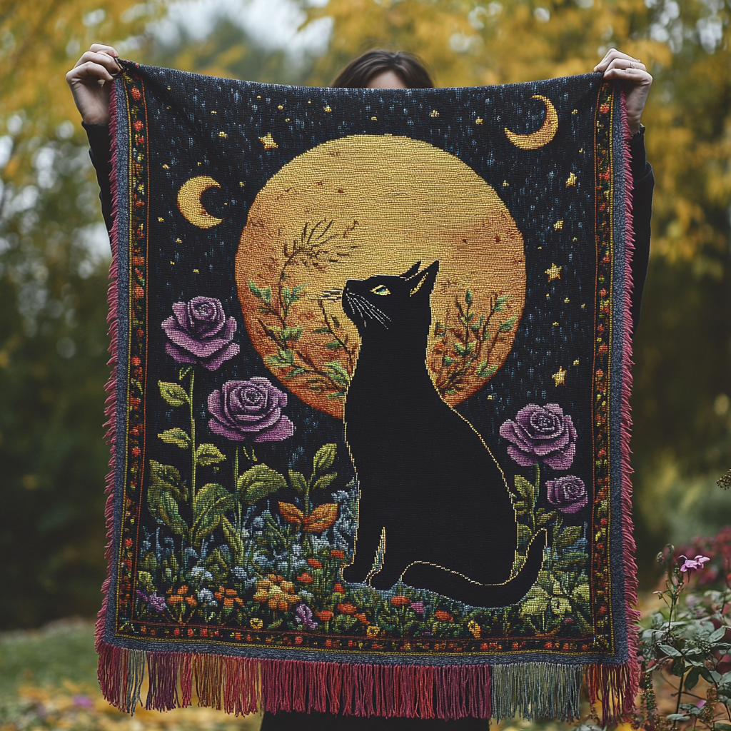 Moonlit Mischief Woven Sofa Blanket NCU0DV4164
