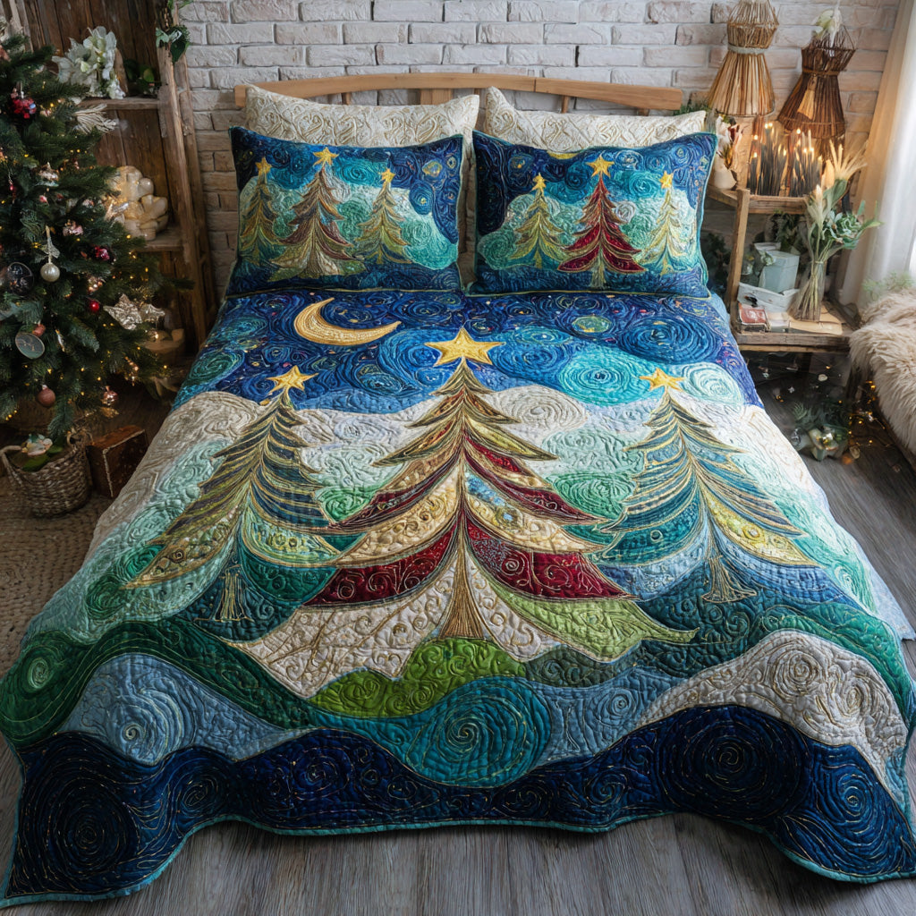 Christmas 3-Piece Quilted Bedding Set NCU0VT268