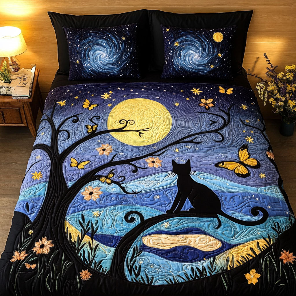 Moonlit Roosters Quilted Blanket NCU0TH863