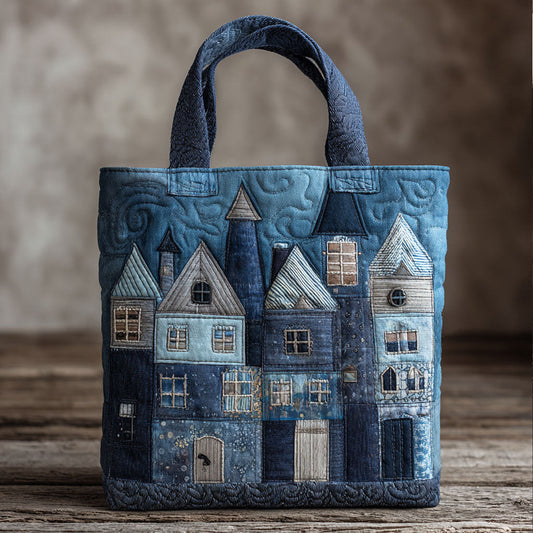 Moonlit Town Quilted Tote Bag NCU0TV365