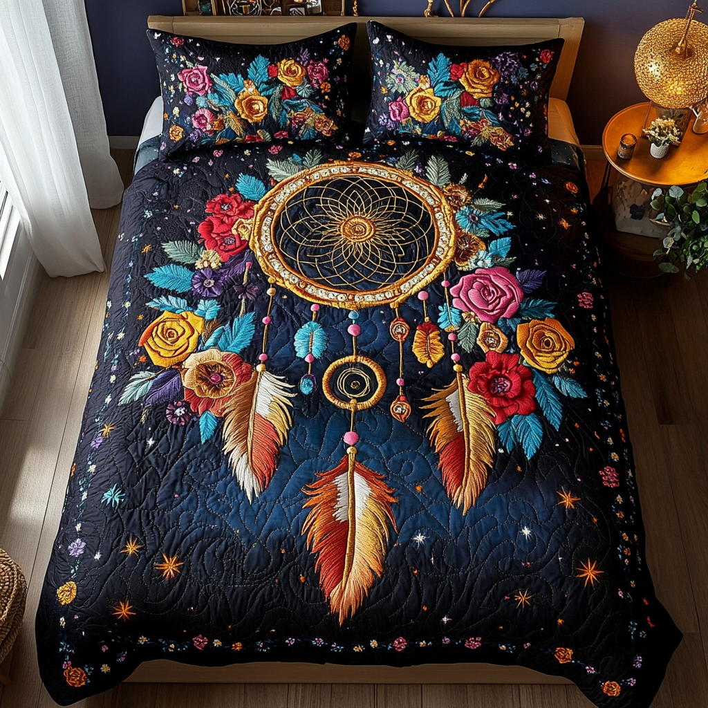 Moonlit Deer 3-Piece Quilted Bedding Set NCU0NNT1717