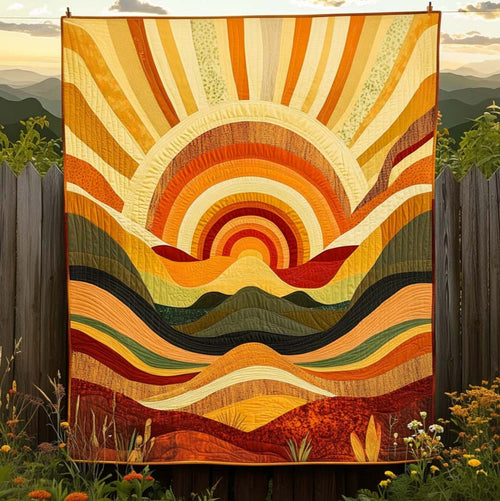 Morning Glory Rays Quilted Blanket NCU0XD109