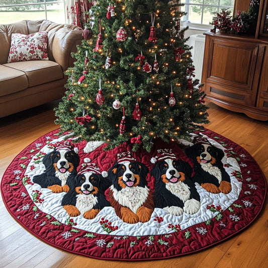Mountain Christmas Quilted Christmas Tree Skirt NCU0DV7985