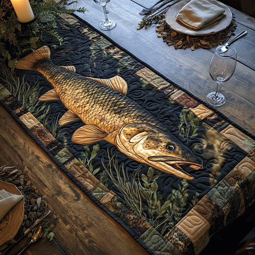 Muskellunge Charm Quilted Table Runner NCU0DV3960